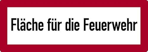 Schilder Klar 1101/25 Brandschutzzeichen Fläche für die Feuerwehr, Aluminium, Maße 594mm x 210mm x 2mm