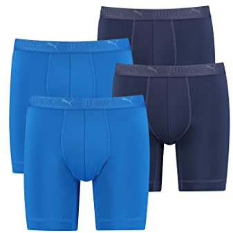 PUMA Lange Boxershorts Herren 4er Pack Sport Mikrofaser + elastisch/Funktionsunterhosen Männer (S - XL)