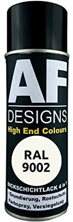 Alex Flittner Designs Peinture antirouille 4 en 1 RAL 9002 Gris blanc métal Spray de peinture antirouille
