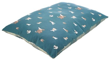 Laura Ashley Park Dog Teal Blue Check Machine Washable Sustainable Thermal Filling Deep Dog/Puppy Duvet Large