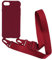 PuYu Zhe Compatible iPhone 6Plus/7Plus/8Plus Crossbody Silicone Soft Matte Case, TPU Shell Adjustable Neck Cord Strap, Shockproof Lanyard Case - Wine Red