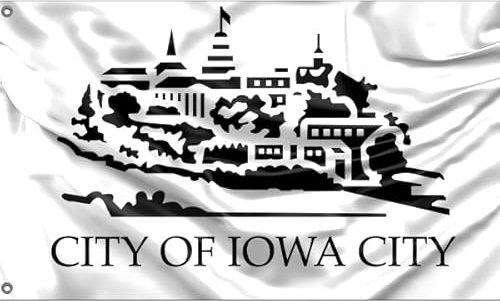 Iowa City Flagge, Iowa USA | Unique Design Print | Made in EU (3x5ft / 90x150cm)
