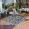 Outsunny Tappeto da Esterno per Balcone e Terrazza, Tappetino Reversibile con Fantasia Geometrica, Resistente ai Raggi UV, per Giardino, Patio, Spiaggia, Picnic, 182x274 cm, Nero e Grigio chiaro