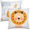 Paco Home 2er Set Kissenbezug 45x45 Kissen Kissenhülle Kopfkissenbezug Kinderzimmer Mädchen Jungen Kids Deko Löwe