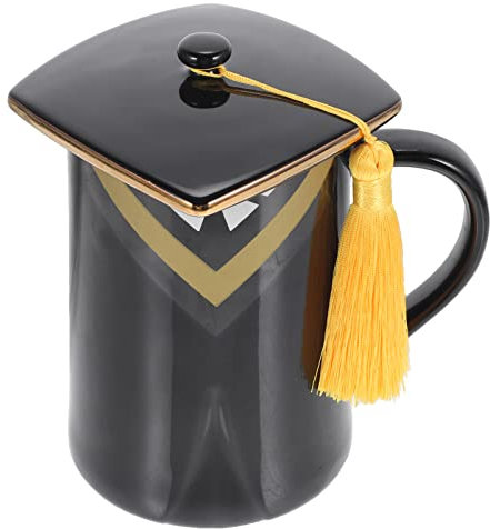 Amosfun Tazza Di Laurea Regali Di Laurea Per Tazze Di Laurea Con Coperchi Laurea Tazza Da Tè Nera Bicchieri Di Laurea Decorazioni Di Laurea 2023 Tazze Latte Ceramica Uomo Bicchiere