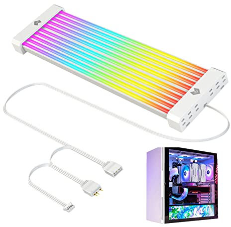 QARIDO ARGB-Verlängerungskabel,RGB-Doppelkabel mit Stabiler Spannung - Kabel mit 360 ° gebogenem Design und Stabiler Spannung für Spiel, Zuhause, tagsüber und bei der Arbeit