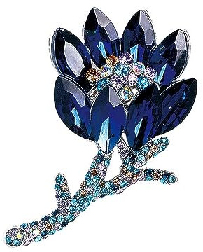 YAHOYA Broche en Cristal en Alliage Corsage Femmes Mode Luxe Strass Fleur Broches Mariage Main Bouquet Accessoires Pins