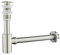 KINKIBOS Design Siphon mit Ablaufgarnitur mit Überlauf für Waschbecken, Universal Siphon für Waschbecken Bad, Messing Syphon Sifon Pop Up Abflussgarnitur Abfluss Waschbecken, Gebürstetes Nickell