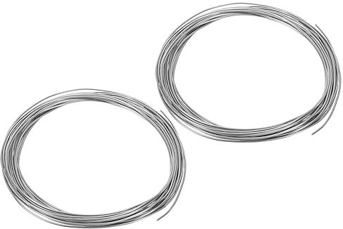 PATIKIL 99.99% Alta Purezza Zinco Cavo, 2Roll 20 Calibro Puro Zinco Filo 1mm Morbido Bordatura Cavo Laboratorio Scientifico Esperimento Zinco Filo Strumento (16.4Ft/Rotolo)