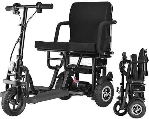 25km Reichweite Mobilität Roller für Erwachsene Gewicht Nur 25kg, Elektromobil Klappbar Seniorenmobil Elektro Dreirad für Senioren, Elektroroller mit sitz Elektro Roller 130kg Erwachsene