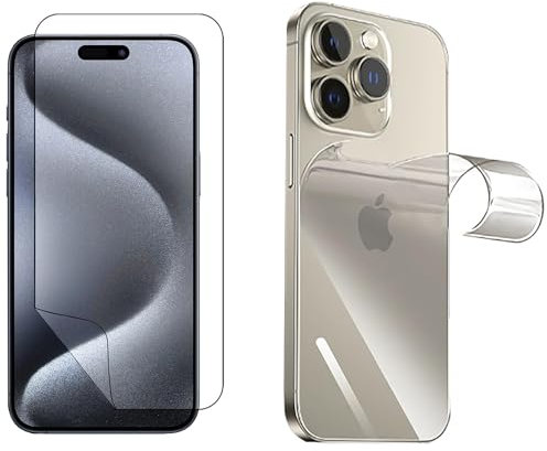 Tempered Glass/Soft Screen Protector Guard for Apple iPhone 6 7 8 Plus X XS XR SE 11 12 Mini 13 14 15 Plus Pro Max (15 PRO, Soft Film Front+Back)