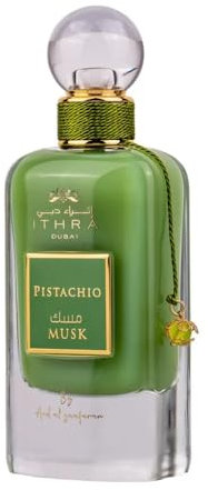 Ithra Dubai Pistachio Musk With Free Mini EDP Perfume - Luxury Arabian UAE Unisex Fragrance - Pistachio, Rose, Musk Scent - Eau De Parfum 100ml