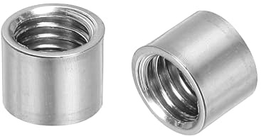 QUARKZMAN 10 Stück M8 Runde Verbindungsmuttern, 304 Edelstahl Kupplungsmutter 12mm/0,47 Länge Hülse Stange Stabmutter für Halterung, Grobgewinde M8x12x12mm