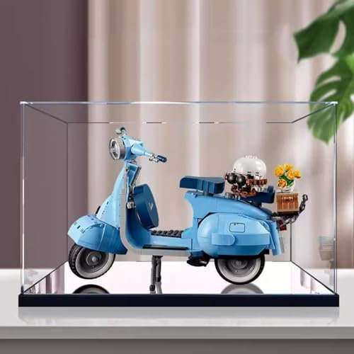 Yglophic Boîte Vitrine Acrylique Transparent pour LG 10298 125 Scooter, Amélioré Présentoir Boîte d'affichage Rangement Anti-Poussière avec Base pour Jouet Mini Figurines (40*25*20cm A,2mm