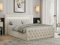 MKS MEBLE Boxspringbett 180x200 mit Led Beige Samt, Bett Polsterbett 180x200 mit LED Kopfteil, Multipocket Matratze H3, Doppelbett mit Bettkasten Stauraumbett - Gold-9 - Beige Velvet
