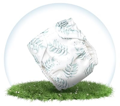 Hinzling Stoffwindel Überhose Newborn (Green Fern) – Größenverstellbar & langlebig aus recyceltem Polyester – Weiche Passform & zu zuverlässige Abdichtung