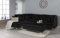 Sleep Factory - Amaro 5 Seater L Shaped Sofa with Ottoman - Comfy Velvet Upholstery, Universal Corner Sofa with Storage Box Footstool - Removable Couch Cushions - Black
