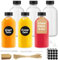 Furuising 6 Stück 240ml Shot Flaschen zum Befüllen, Leere Shot Glasflaschen, Wiederverwendbar Ingwer Shot Flaschen, Fläschchen zum Befüllen mit Stift, Anhänger, Trichter für Ingwer, Likör, Whisky