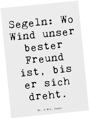 Mr. & Mrs. Panda Postkarte Spruch Segeln Windfreund - Geschenk, Sportler, Segelboot, Sport, Sportart, Abenteuer, Fotokarte, Wassersport, Wind, Grußkarte, Teamsport, Ansichtskarten, Herausforderung