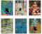 Lunaanda Schwarze Katzen Poster, Stück Lustigen Schwarze Katze Wandkunst Drucken 20 x 25 cm Katze Leinwand Poster Drucke für Wohnzimmer Badezimmer Schlafzimmer Büro Wanddekoration, Ungerahmt