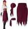 Yinder Piratenkostüm-Zubehör für Damen, Piratenrock, Piraten-Bandana, Stirnband, Hut, Cosplay-Kostüm für Herren, Damen, Halloween, Weinrot, M