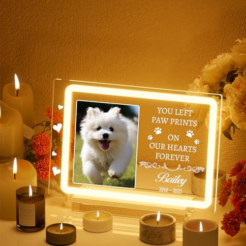 witfox Placa conmemorativa personalizada para mascotas Placa conmemorativa personalizada para perros Duelo y funerales