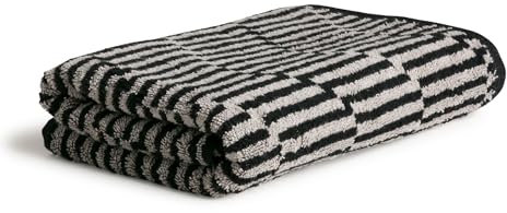 MÖVE Illusions Relief Handtuch 50 x 100 cm aus 100% Baumwolle, Cashmere/Black
