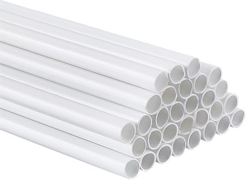 OLYCRAFT 30 Stück ABS Kunststoff Rundrohre, Weiß, 25cm Länge, 6mm Außendurchmesser, 5mm Innendurchmesser