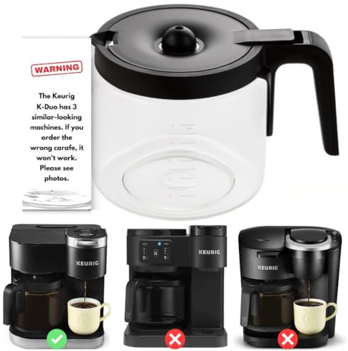 Replacement 12-Cup Coffee Pot Carafe for Keurig K-Duo [ NOT COMPATIBLE With Keurig K-Duo Essentials ]