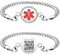 Theluckytag Verbessertes medizinisches Armband für Männer und Frauen mit QR-Code, medizinische Notfall-ID-Armbänder – Titan-Stahl-Armband passt Handgelenken von 20,3 - 25,4 cm – mehr Platz