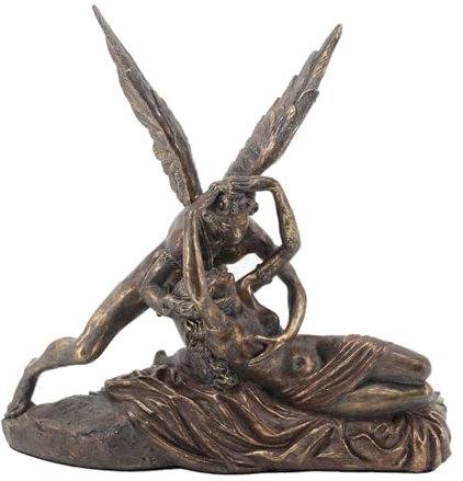 SIGNES GRIMALT Statue Psyche und küssender Amor, Antik-Bronze-Finish, Höhe 28 cm