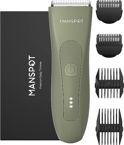 Intimrasierer Mann, Manscaped Rasierer Herren Intimbereich, Intim rasierer männer, Body Groomer Men, körperhaartrimmer, Wasserdichter Nass/Trocken Shaver, 20-fache Nutzung nach dem Aufladen