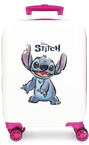 Joumma Disney Adorable Stitch Valigia da cabina bianca 33 x 50 x 20 cm Rigido 2 kg Chiusura a combinazione laterale ABS 2 kg 33 L Bagaglio a mano, bianco, Taglia unica, Valigia cabina