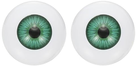 PATIKIL 24mm Safety Eyes, 2 Pcs Realistic Acrylic Eyes Plastic Half Eyeballs for Masks Halloween Props Art Craft, Green