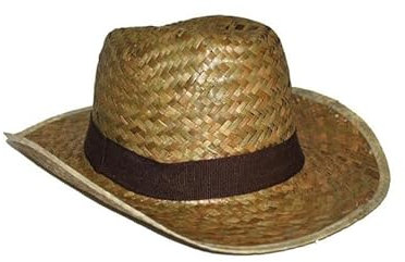 LP Divertissements Lot de 3 - Chapeau cowboy en paille nature enfant