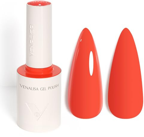 VENALISA UV Negellack Natur Helliges Orange Gellack UV Gel Nail Polish Klassischer und All MatchStil für Valentinstag Hochzeit Dating Weihnachtswochenende 10ml