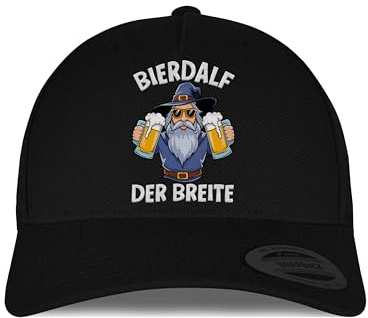 tshirtladen Snapback Cap BIERDALF DER BREITE – Lustige Cap mit Zauberer, Bart & Bierkrügen, hochwertig Bestickt – Festival-Accessoire für Männer und Feierabend-Helden