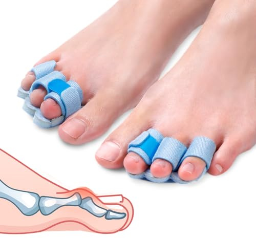 Pozpo Tech Hammer Toe Straightener Corrector Splint Brace for Women fit 2nd 3rd and 4th Toes - (M-Blue) - 1 Pair