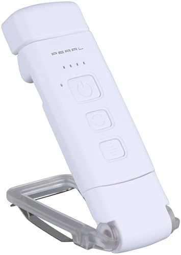 PEARL Leselampe Buch: Klappbare Akku-LED-Leselampe mit Clip, 200 mAh, dimmbar, CCT (für unterwegs, mit Dimmfunktion, Bett)