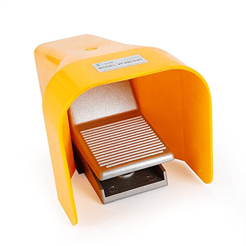 Valvola a pedale pneumatica G1/4 3 vie 2 posizioni pedale interruttore aria compressa in alluminio con coperchio protettivo, per sistemi pneumatici e macchinari industriali