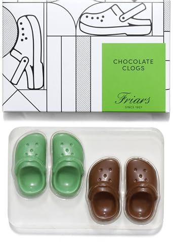 Friars Edible Clog Shoes Shaped Milk Chocolate Novelty, 55 g | A fun hand-finished figure, humorous, funny, unique an ideal Valentine's or birthday stocking filler & favour