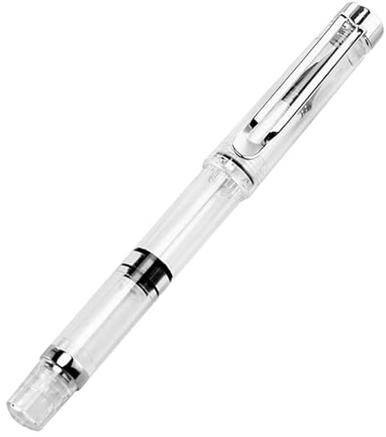 Zerodeko Pluma EstilográFica Con Punta Flexible Pluma De PistóN Transparente Estilo Pincel Para Caligrafía Bocetos ÁLbumes De Recortes Y Pintura 1 Unidad