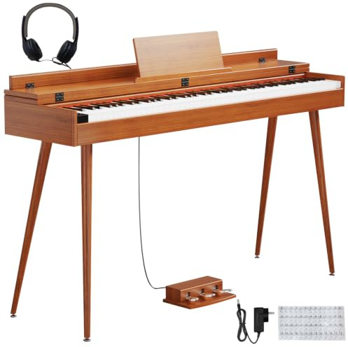 Melentro 88 Key Digital Piano, Hammer-Action Full Desk Weighted Keyboard