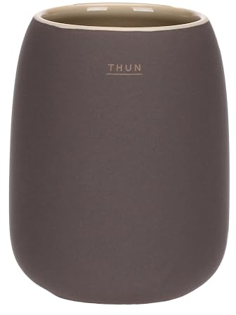 THUN - Porta spazzolini in stoneware Iconic Elegance - Gres.; Dispenser: ABS; PP., 8,5x8,5x11