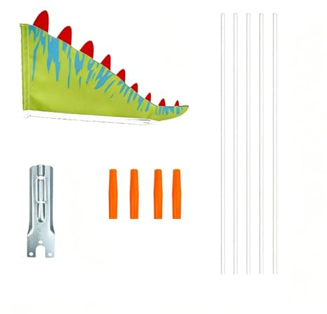 Fahne Fahrradanhänger Dinosaurier, Kinder Fahrradfahne, Fahrrad Wimpel Fahne, Verstellbare Dreieck-fahrradfahne, Fahrradwimpel für Jungen Mädchen, Warnschild Sicherheitswimpel 166cm