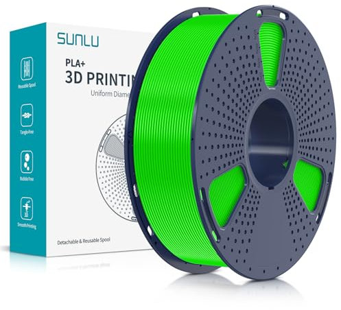 SUNLU PLA+ Filament 1.75mm, Neatly Wound 3D Drucker Filament PLA Plus, Stark PLA+ Filament 1.75 1kg, Gute Haftung für 3D Druck, Maßgenauigkeit +/- 0.02 mm, 1KG (2.2lbs), Grün