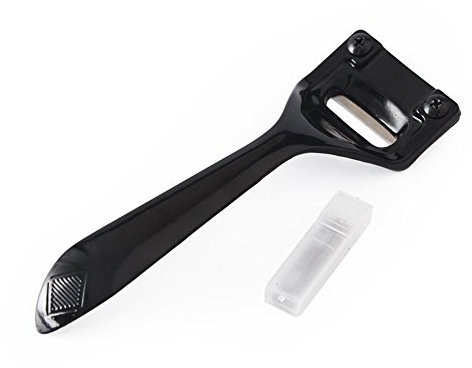 Cuchillo para Cortar de Piel DIY Hecho a Mano Herramienta Herramientas Profesionales de artesan¨ªa de Cuero de la Herramienta Skiving Super Skiver con 3 Cuchillas(Negro)