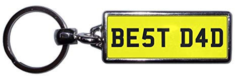 BEST DAD - UK Metal Number Plate Key Ring