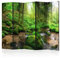 decomonkey Paravent Raumteiler Innen Wald Natur 225x172 cm 5 Teilig Beidseitig Room Divider Wall Raumteiler Stehend Trennwand Sichtschutz Spanische Wand Sichtschutzwand Wohnzimmer Holz