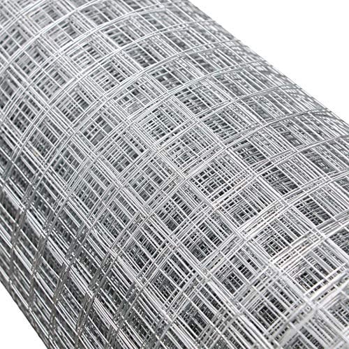 Wiltec Grillage à mailles - 1 m x 25 m/Épaisseur fil 0,9 mm/Maille 25 x 25 mm - en Acier galvanisé - Grille métallique pour Volière Clapier Clôture Jardin Sylviculture Agriculture